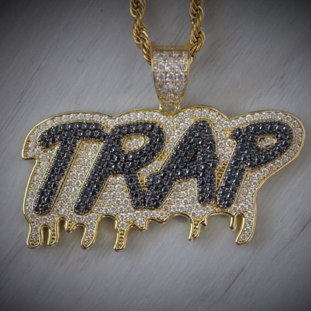 Custom made Dripping Trap Pendant & 24" Rope Chain